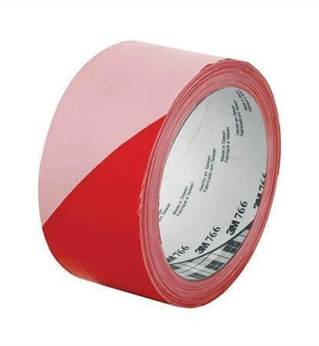 Główne zdjęcie produktu Bezpečnostní páska, samolepící, 50x33 mm, 3M, červeno-bílá