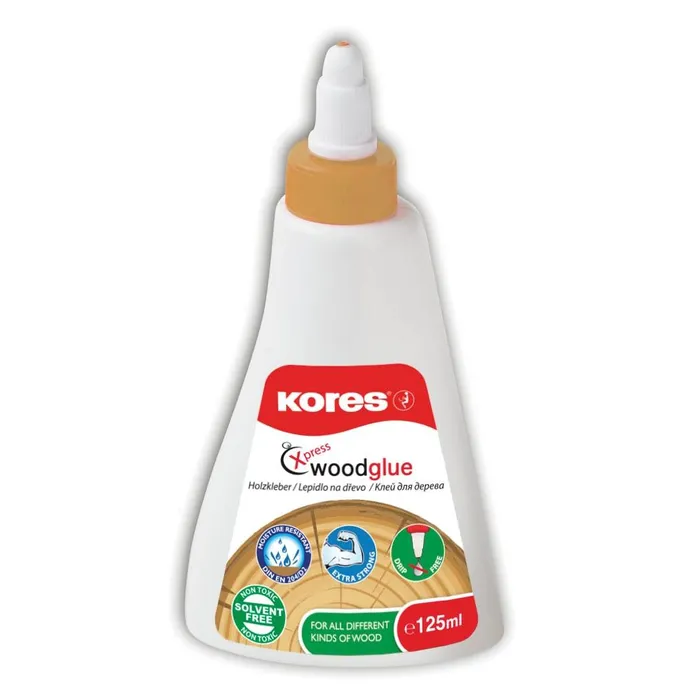 Główne zdjęcie produktu Bílé lepidlo na dřevo Kores Wood Glue 125 ml, rychlouzávěr