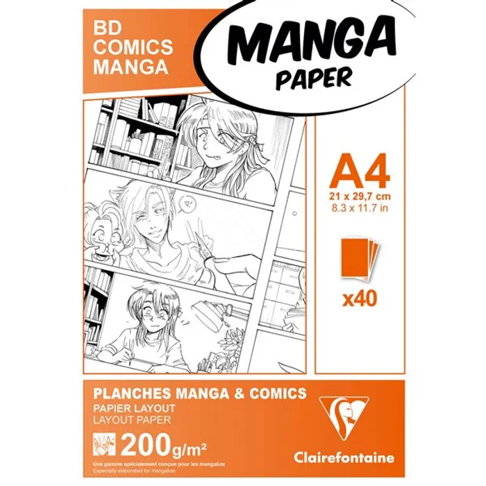 Główne zdjęcie produktu Blok Clairefontaine Manga BD Comic pack A4, 40 listů, 200 g