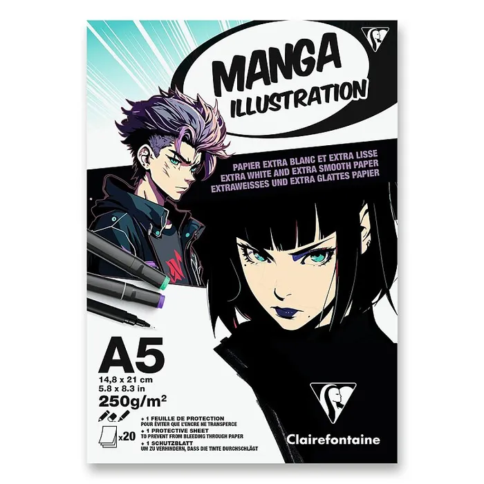 Główne zdjęcie produktu Blok Clairefontaine Manga Illustration A5