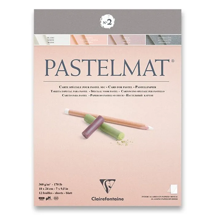 Główne zdjęcie produktu Blok Clairefontaine Pastelmat No.2 24 x 30 cm, 12 listů, 360 g