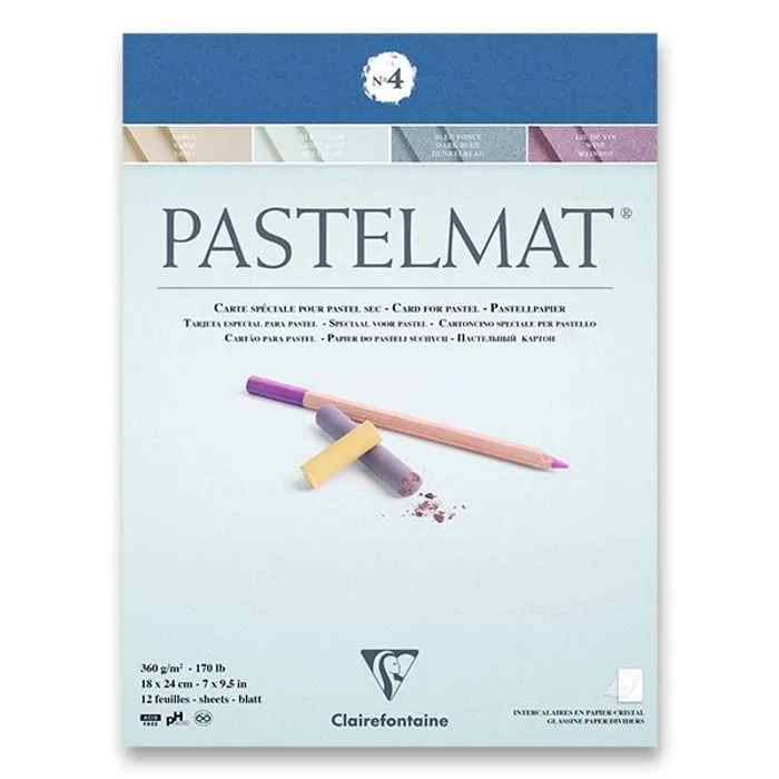 Główne zdjęcie produktu Blok Clairefontaine Pastelmat No.4 18 x 24 cm, 12 listů, 360 g