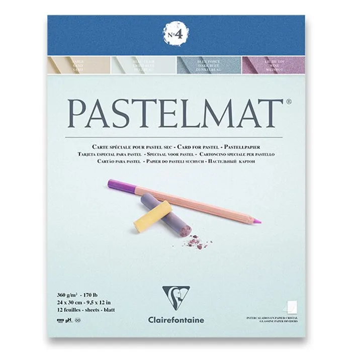 Główne zdjęcie produktu Blok Clairefontaine Pastelmat No.4 24 x 30 cm, 12 listů, 360 g