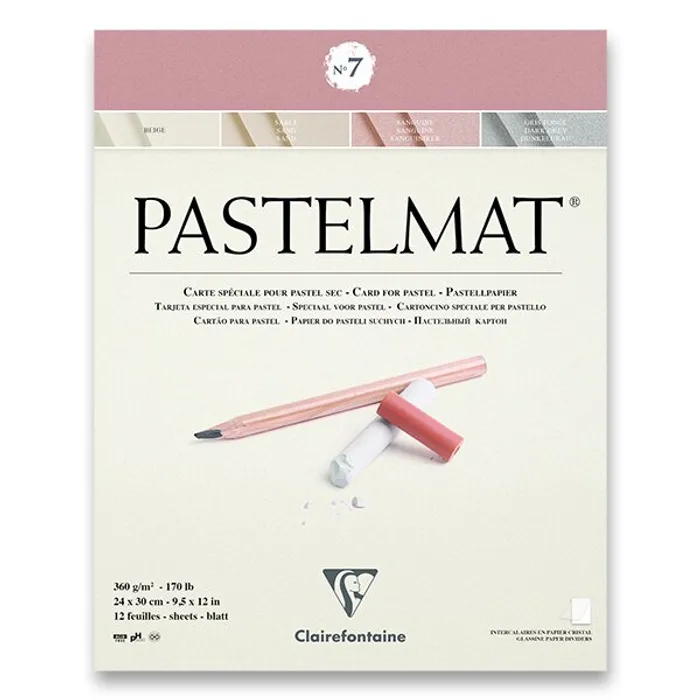 Główne zdjęcie produktu Blok Clairefontaine Pastelmat No.7 24 x 30 cm, 12 listů, 360 g