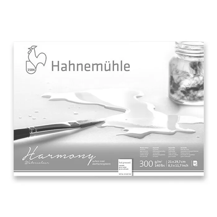 Główne zdjęcie produktu Blok Hahnemühle Harmony Watercolour hot pressed A4, 12 listů