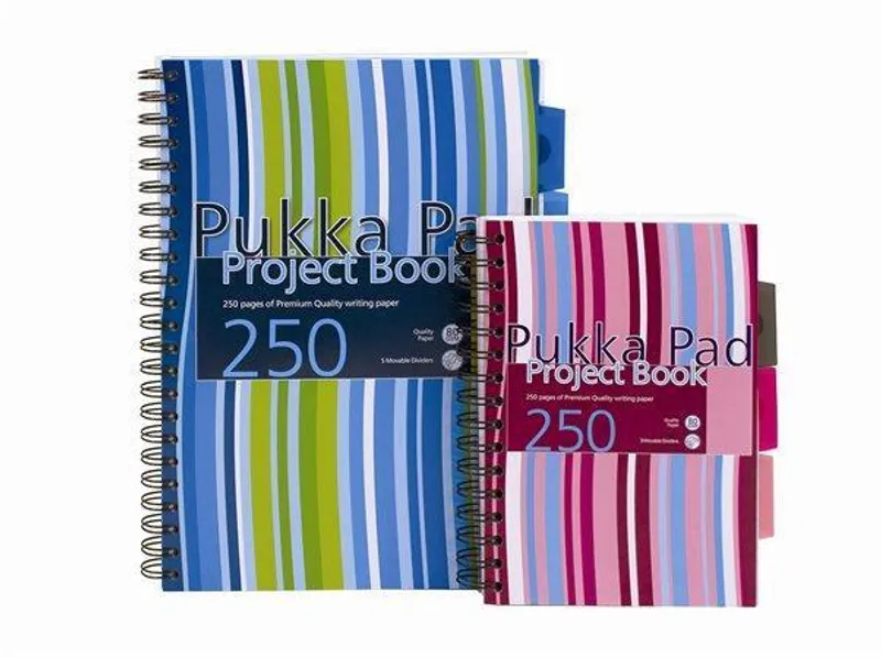 Główne zdjęcie produktu Blok "Project book", mix barev, linkovaný, kroužková vazba, A5, 125 listů, PUKKA PAD