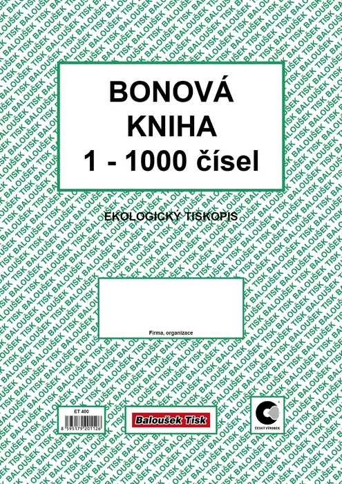 Główne zdjęcie produktu Bonová kniha A4 ET400