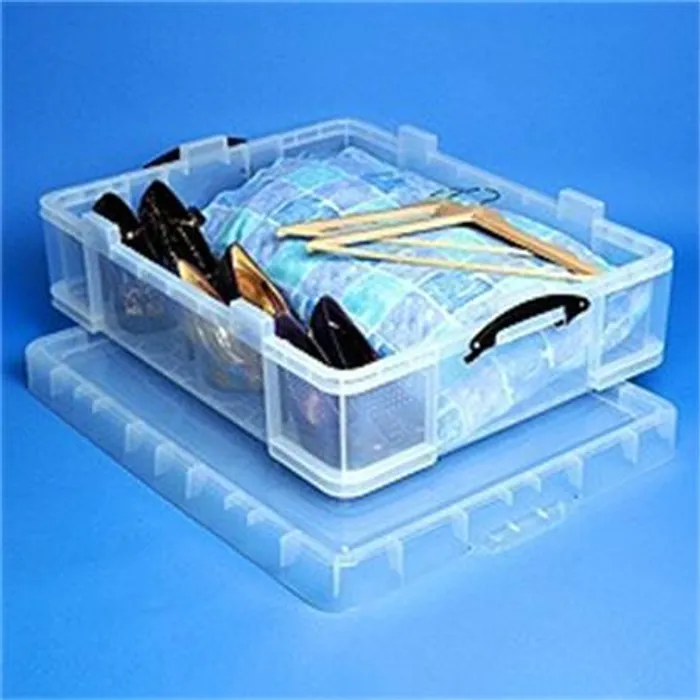 Główne zdjęcie produktu Box, plastový, s víkem, 70 l, průhledný, REALLY USEFUL