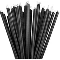 Słomki plastikowe BUBBLE TEA 12x210mm czarne [250 szt.] (wielokrotnego użytku)