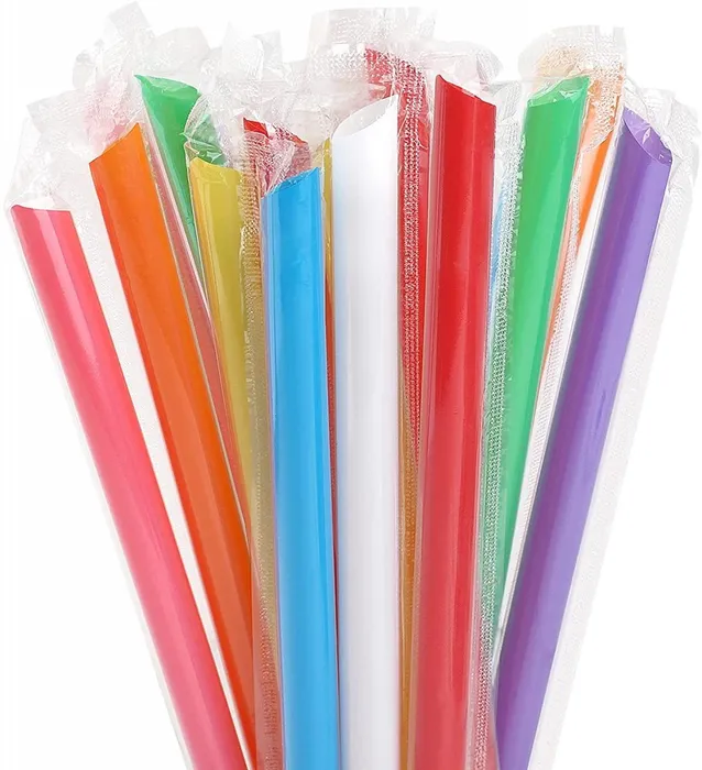 Główne zdjęcie produktu BUBBLE TEA plastové slámky 12x210mm mix [100 ks] (znovu použitelná)