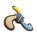 Następne zdjęcie produktu Bumerang, 27 cm, robustní aport pro psy, HIPHOP DOG, tkaná látka, béžová/modrá/žlutá