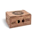 Burger box (z tektury falistej) 2-dzielny kraft z nadrukiem 210 x 160 x 100 mm [100 szt]