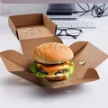 Burger box (PAP FSC Mix) rozkładany tłuszczoodporny kraft 145 x 145 x 150 mm [50 szt]