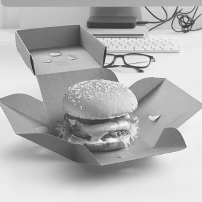 Główne zdjęcie produktu Burger box (PAP - FSC Mix) rozkládací nepromastitelný kraft 145 x 145 x 150 mm [50 ks]