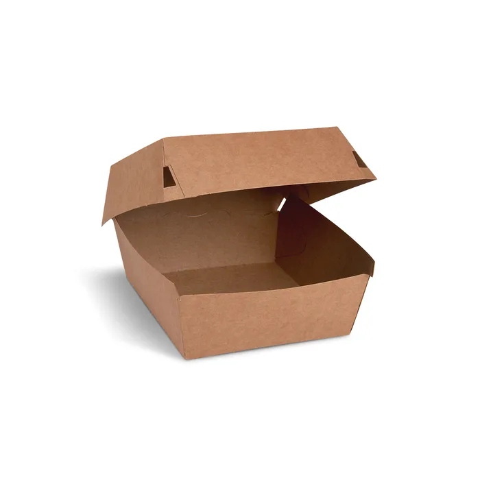 Główne zdjęcie produktu Burger box (PAP) kraft 115 x 115 x 78 mm [100 ks]