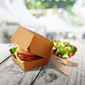 Następne zdjęcie produktu Burger box (PAP) kraft 115 x 115 x 78 mm [100 szt]