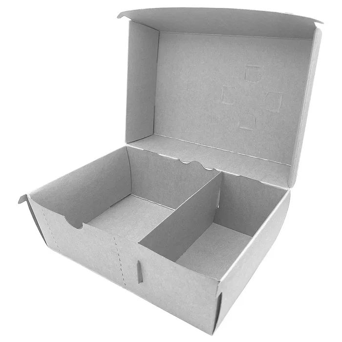 Główne zdjęcie produktu Burger box s přepážkou KRAFT 19 x 14 x 10 cm [50 ks]