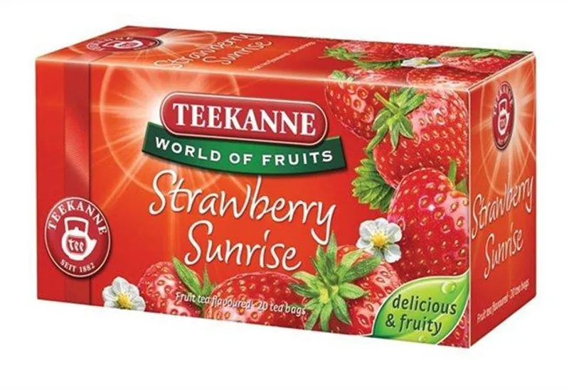 Główne zdjęcie produktu Čaj, ovocný, 20x2,5 g, TEEKANNE "Srawberry Sunrrise", jahoda