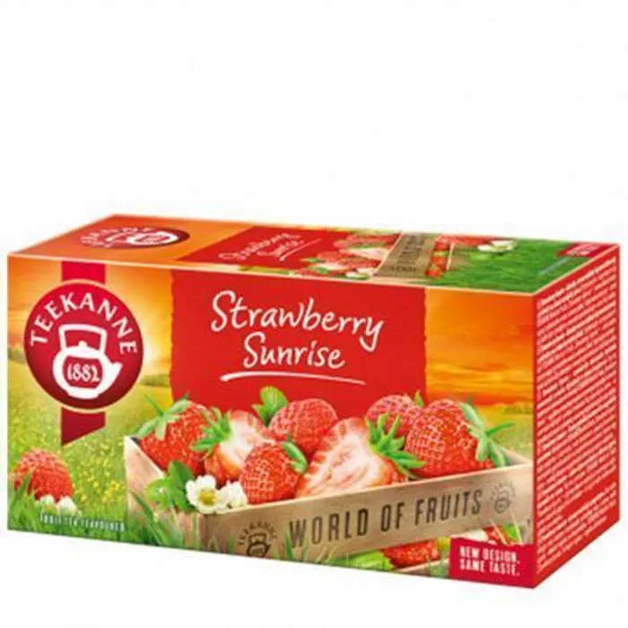 Główne zdjęcie produktu Čaj, ovocný, 20x2,5 g, TEEKANNE "Srawberry Sunrrise", jahoda