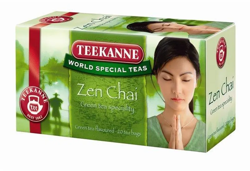 Główne zdjęcie produktu Čaj, zelený, 20x1,75 g, TEEKANNE "Zen chai"