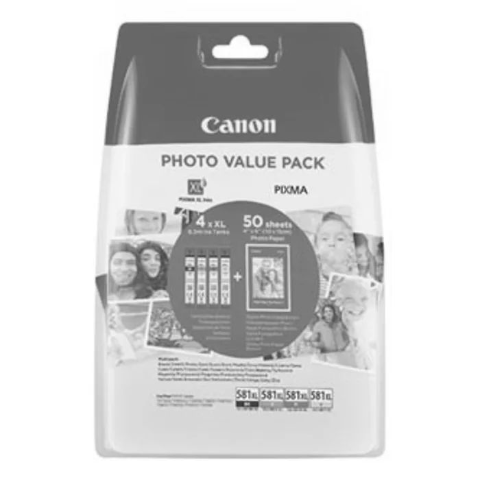 Główne zdjęcie produktu Canon originální ink CLI-581 XL CMYK Multi Pack, CMYK, blistr, 4*8,3ml, 2052C004, very hi