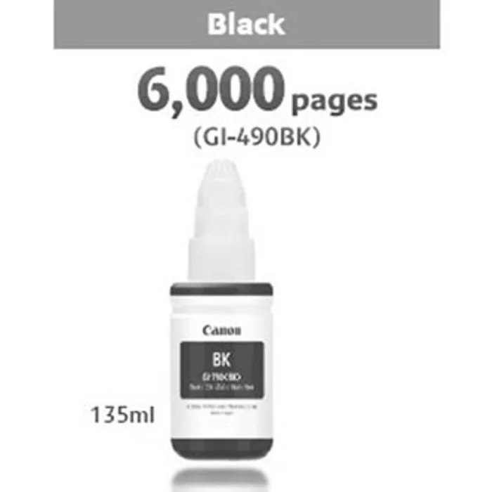 Główne zdjęcie produktu Canon originální ink GI-490 Bk, black, 6000str., 135ml, 0663C001, Canon PIXMA G1400, G240