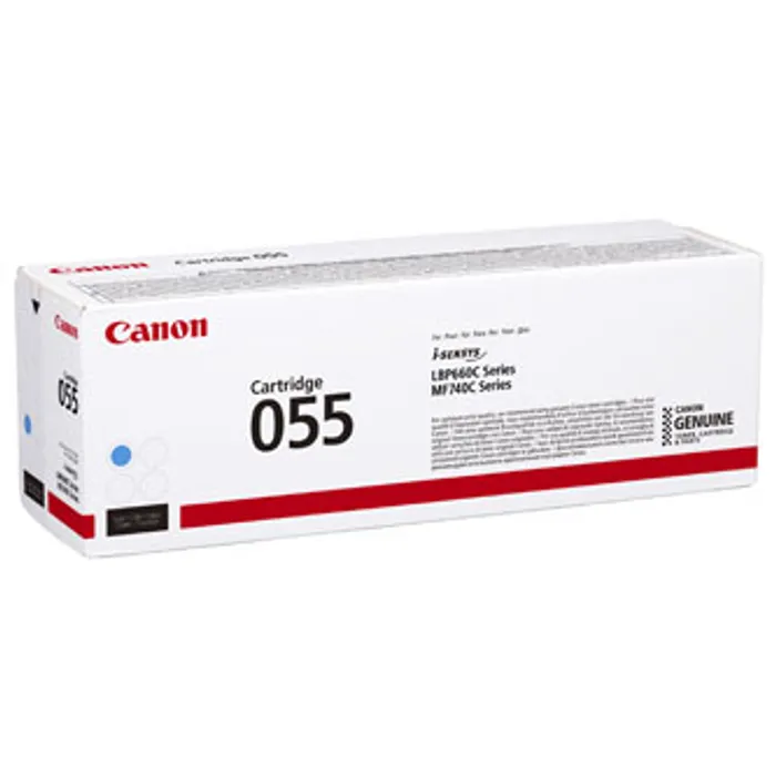 Główne zdjęcie produktu Canon originální toner 055C, cyan, 2100str., 3015C002, Canon MF742Cdw, MF744Cdw, MF746Cx,