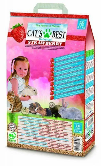 Główne zdjęcie produktu Cats Best UNIVERSAL JAHODA 10 L / 5,5 kg - pelety