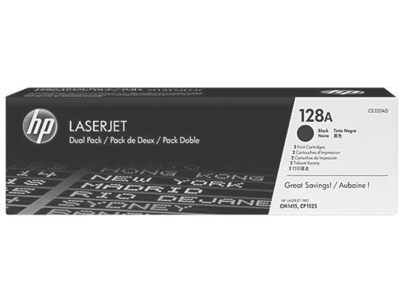 Główne zdjęcie produktu CE320AD Toner pro Color LaserJet Pro CM1415, CP1525N tiskárny, HP 128A černá,2*2K