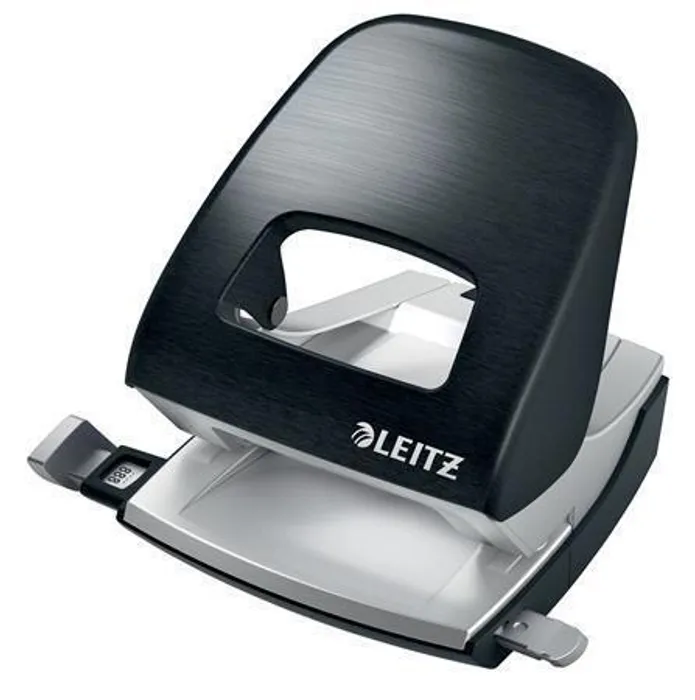 Główne zdjęcie produktu Celokovová stolní děrovačka Leitz NeXXt Style 5006, Saténově černá