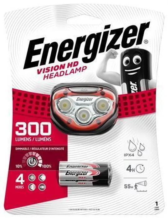 Główne zdjęcie produktu Čelovka "Headlight Vision HD", 2 LED, 3xAAA, ENERGIZER
