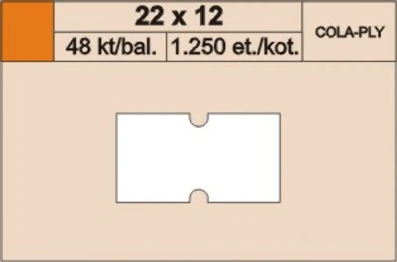 Główne zdjęcie produktu Cenové etikety 22x12 cola ply bílé