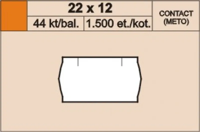 Główne zdjęcie produktu Cenové etikety 22x12 contact bílé