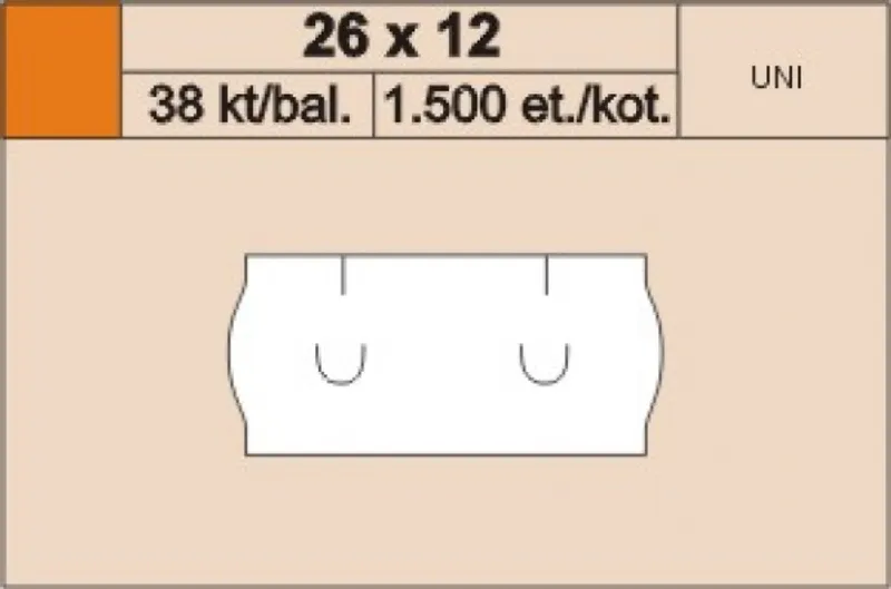 Główne zdjęcie produktu Cenové etikety 26x12 uni červené