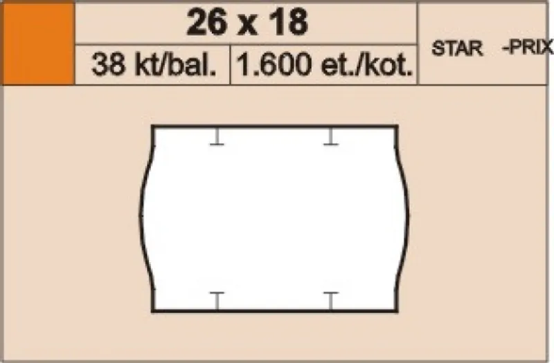Główne zdjęcie produktu Cenové etikety 26x18 start bílé