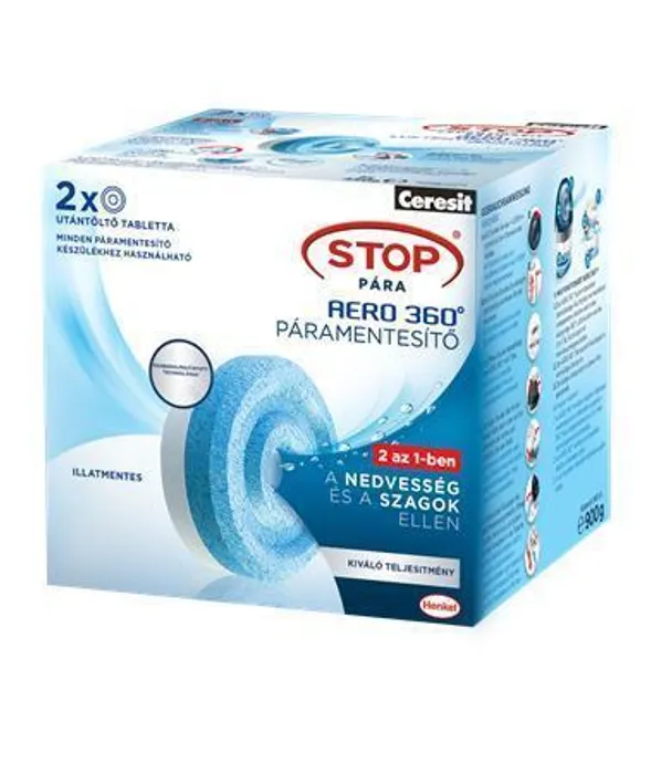 Główne zdjęcie produktu Ceresit Stop vlhkosti AERO 360° tablety, 2 x 450g, HENKEL