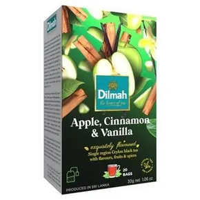 Herbata czarna, 20x1,5g, DILMAH, jabłko, cynamon i wanilia
