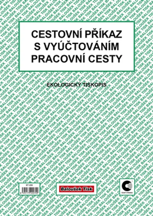 Główne zdjęcie produktu Cestovní příkaz s vyúčt. A4 /oboustr./ ET235