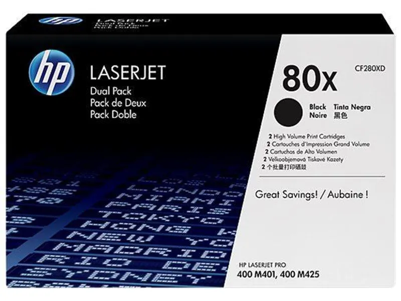 Główne zdjęcie produktu CF280XD Toner pro LaserJet Pro 400 M401 série, M425 tiskárny, HP černá, 2*6,9k