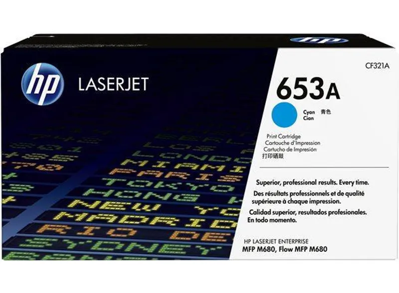 Główne zdjęcie produktu CF321A Toner pro ColorLaserJet Enterprise M680 tiskárnu, HP 653A cyan, 16,5k
