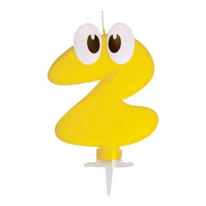Świeczka cyfra z podstawką "2" 80mm [1 szt]