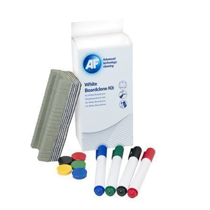Główne zdjęcie produktu Čistící sada, sprej na bílou tabuli, houbička, bílý hadřík, magnety, popisovače, 125 ml, A