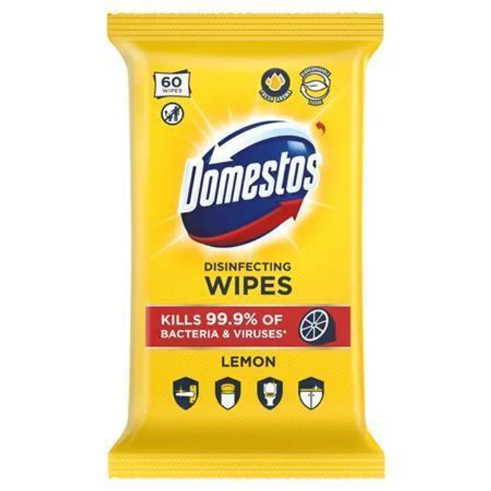 Główne zdjęcie produktu Čisticí ubrousky, citrón, 60ks, DOMESTOS