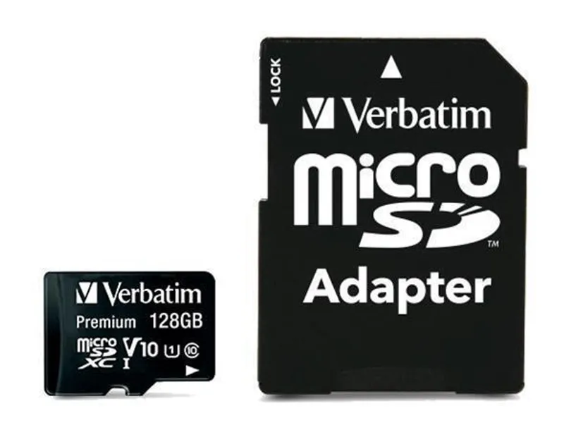 Główne zdjęcie produktu Paměťová karta, Micro SDXC, 128GB, Class 10, s adaptérem, VERBATIM