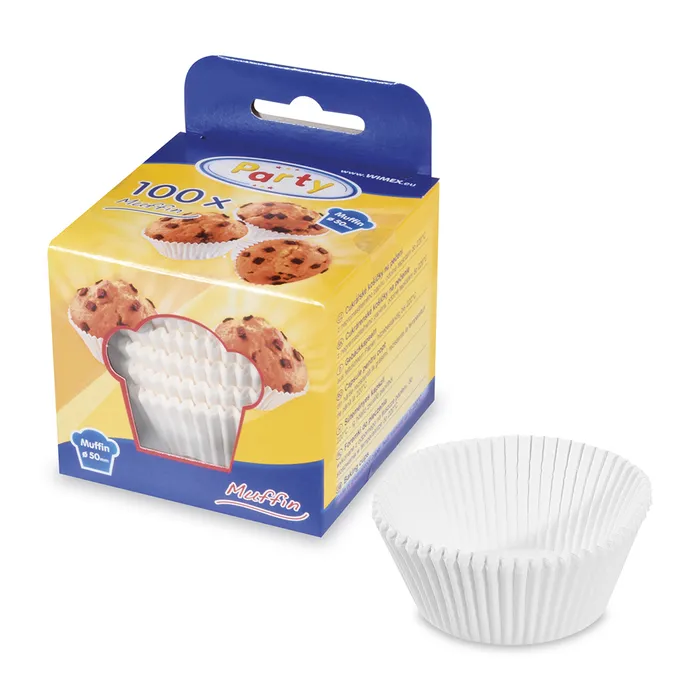 Główne zdjęcie produktu Cukrářské košíčky bílé průměr 50 x 30 mm [100 ks]