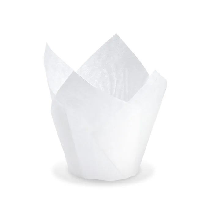 Główne zdjęcie produktu Cukrářský košíček TULIP bílý průměr 5 x 8,5 cm (16 x 16 cm) [100 ks]