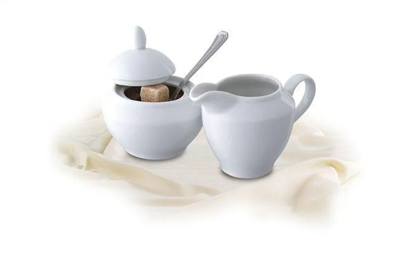Główne zdjęcie produktu Cukřenka, porcelánová, 15 cl, ROTBERG, bílá s červeno-černým dekorem