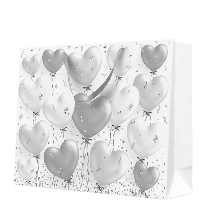 Główne zdjęcie produktu Dárková taška HEART BALLOONS ROSE maxi velká 54x44x16 cm