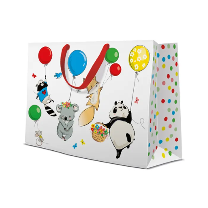 Główne zdjęcie produktu Dárková taška horizontal - Animals Party 33,5x13x26,5 cm
