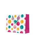 Torba prezentowa pozioma - COLORFUL POMPOMS 33,5x13x26,5 cm